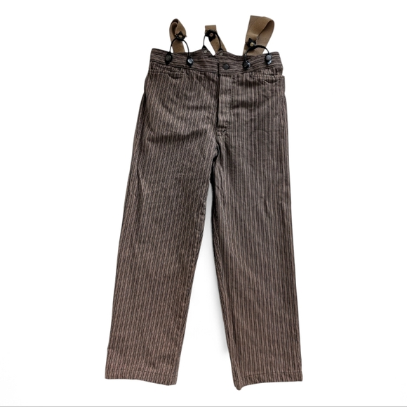Wah Maker Men's Size 36 Canvas Duckin Frontier Western Vintage Pants suspenders
